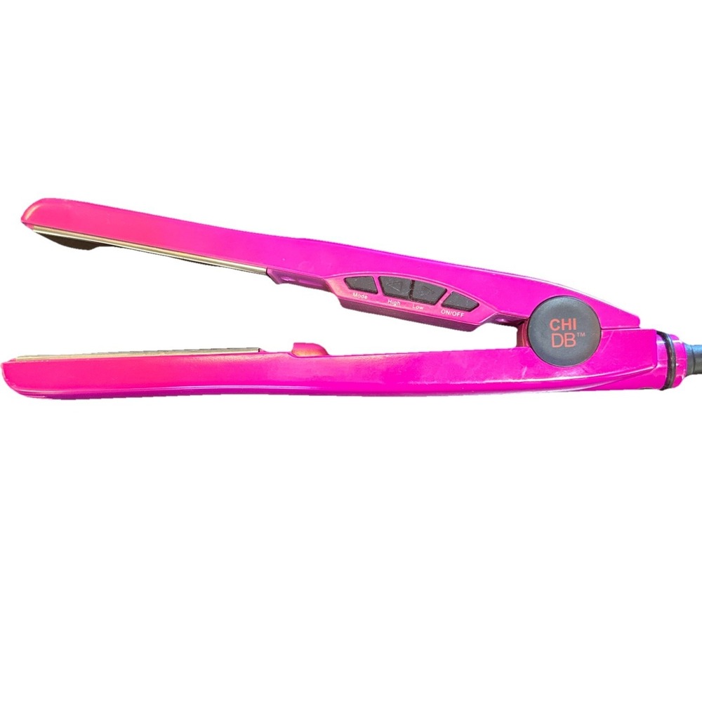 CHI DB Deep Brilliance 1" Titanium Digital Flat Iron Hair Pink Fuchsia Works